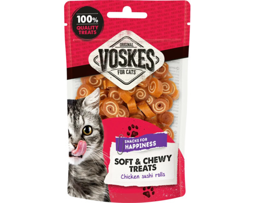 VOSKES Kattensnack sushi rolls kip 60 g