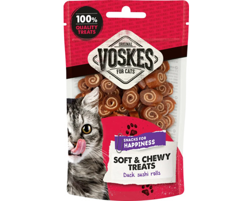 VOSKES Kattensnack sushi rolls eend 60 g