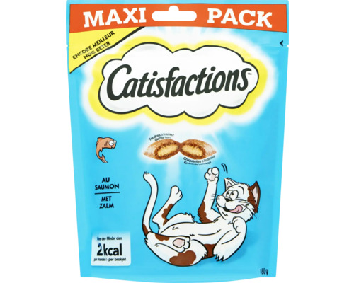 CATISFACTIONS Kattensnack met zalm maxipack 180 g Catisfactions kattensnack met zalmsmaak in maxiverpakking