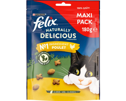 FELIX Kattensnack Naturally Delicious kip maxipack 180 g