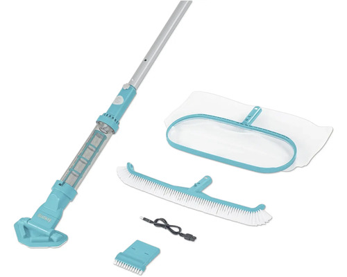 Bestway zwembadreinigingsset met schepnet, borstel, schraper en oplaadkabel