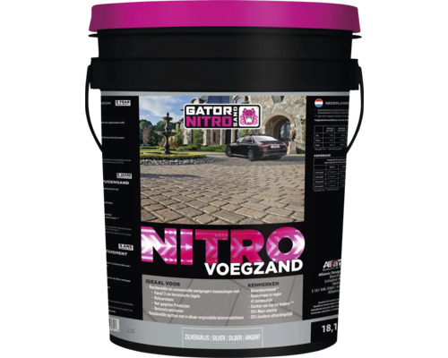 GATOR Nitro Sand voegzand zilvergrijs 18,14 kg Emmer Gator Nitro voegzand voor residentiële en commerciële toepassingen