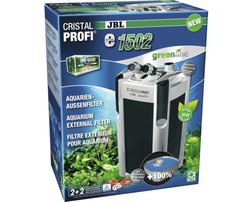 JBL Aquarium buitenfilter CristalProfi e1502 greenline, 160-600 L JBL Cristal Profi e1502 aquarium buitenfilter verpakking