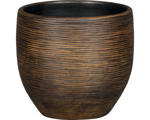 Decoratieve keramische plantenpot met horizontaal ribbelpatroon