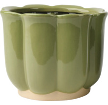Groene keramische bloempot