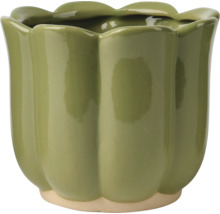 Keramische bloempot met gegolfde rand