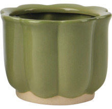 Keramische plantenpot met geribbeld oppervlak