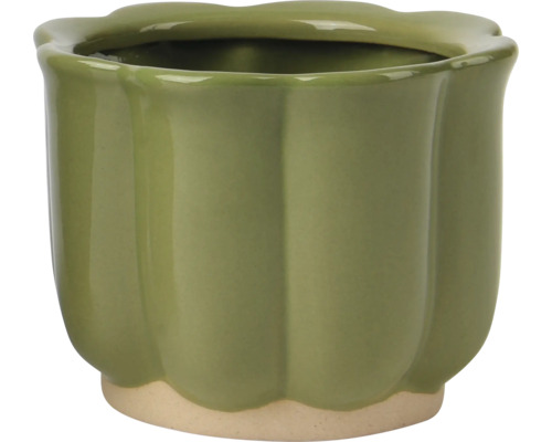 Keramische plantenpot met geribbeld oppervlak