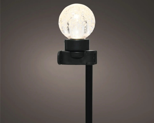 Tuinlamp met bolvormige lampenkap op grondpen