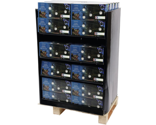 Stelling gevuld met Lumineo feestverlichting met tien ledlampen en een lengte van 4,5 meter