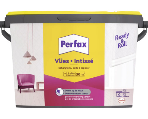 PERFAX Behanglijm Ready & Roll voor vliesbehang 4,5 kg geschikt voor 30 m² PERFAX Behanglijm Ready & Roll voor vliesbehang 4,5 kg geschikt voor 30 m²