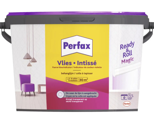 PERFAX Behanglijm Ready & Roll Magic voor vliesbehang 4,5 kg geschikt voor 30 m² PERFAX Behanglijm Ready & Roll Magic voor vliesbehang 4,5 kg geschikt voor 30 m²