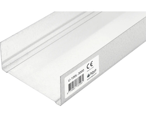 Metalen U-profiel, 3000 millimeter lang