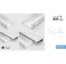 BPua U-100L metalen staanderprofiel, drie meter