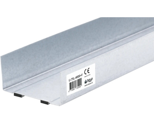 Metalen rail U-profiel 75 millimeter