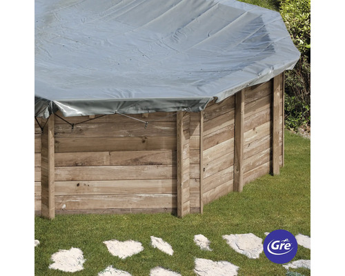 Houten zwembad met zwembadafdekking