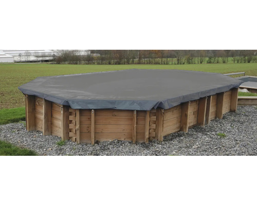 Houten zwembad met zwembadafdekking