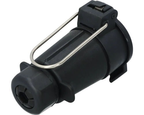 Zwarte aanhangerstekker met beugel