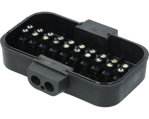 Zwarte aansluitdoos met schroefverbindingen