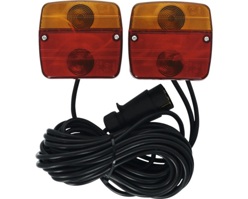 Twee aanhangerlampen met kabel en stekker