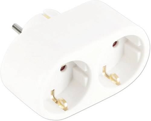 Q-LINK Verdeelstekker 2-voudig RA 16A horizontaal wit