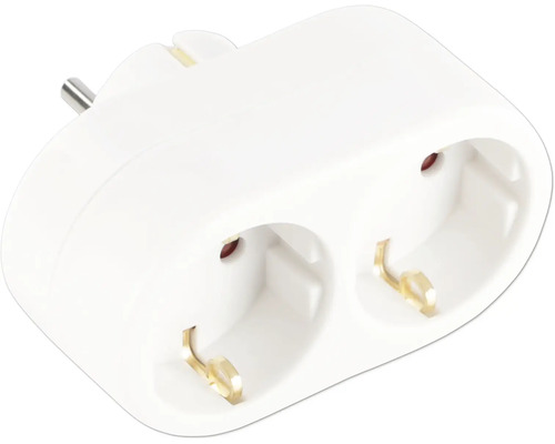 Dubbel stopcontactadapter voor binnenshuis