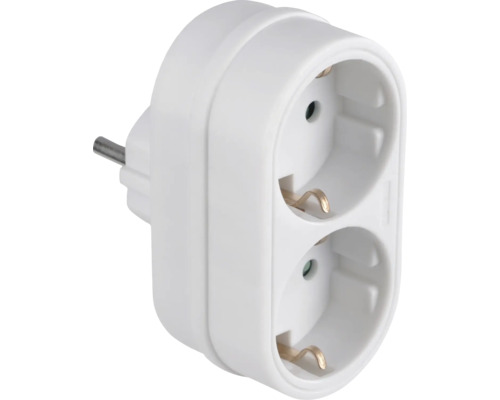Q-LINK Verdeelstekker 2-voudig RA 16A verticaal wit