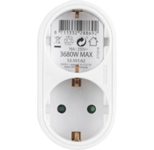 Dubbel stopcontact voor binnenshuis, 3680 Watt maximaal