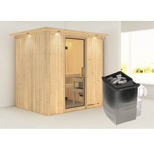 Sauna met kachel en saunastenen