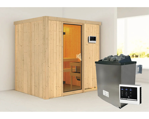 Sauna met saunakachel en bediening