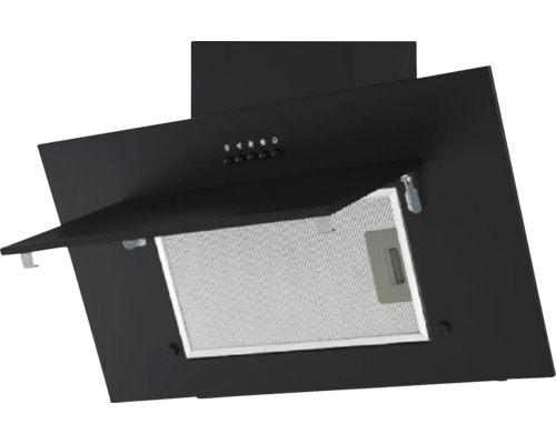 Zwarte afzuigkap met filter