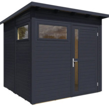 Houten tuinhuis met raam en deur voor de tuin