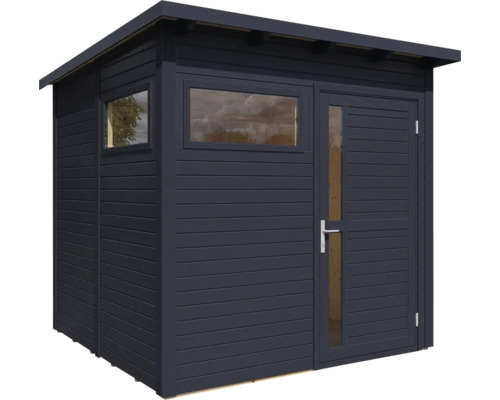 Houten tuinhuis met raam en deur voor de tuin