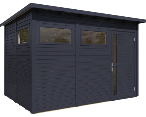 Houten tuinhuis met raam en deur