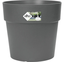 Grijze kunststof bloempot met Elho logo