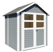 Houten tuinhuis met dubbele deur en ramen