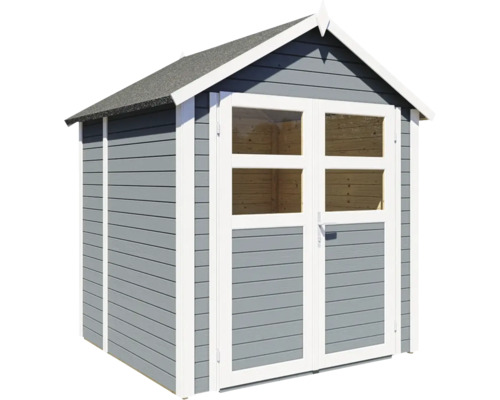 Houten tuinhuis met dubbele deur en ramen