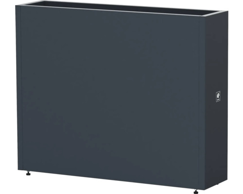 Rechthoekige metalen plantenbak met verstelbare poten