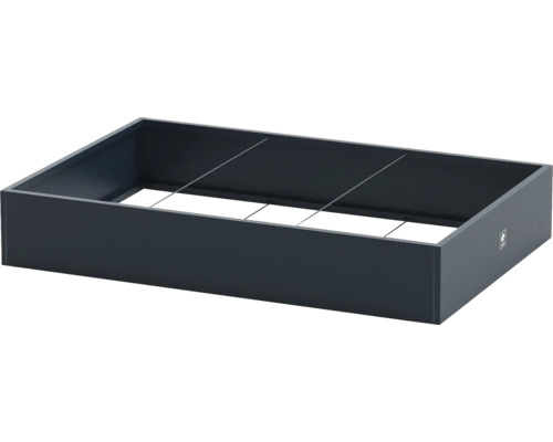 Metalen plantenbak met drie compartimenten