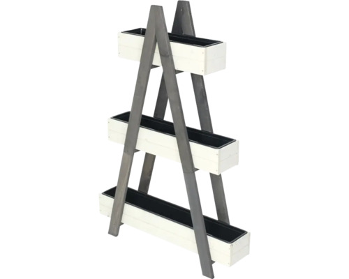 Plantenstandaard met drie plantenbakken van hout