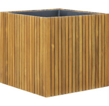 Vierkante plantenbak van houten latten
