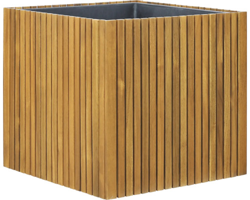 Plantenbak Acoustic acaciahout FSC 44,5x44,5x42,5 cm met kunststof inzetpot Vierkante plantenbak van houten latten