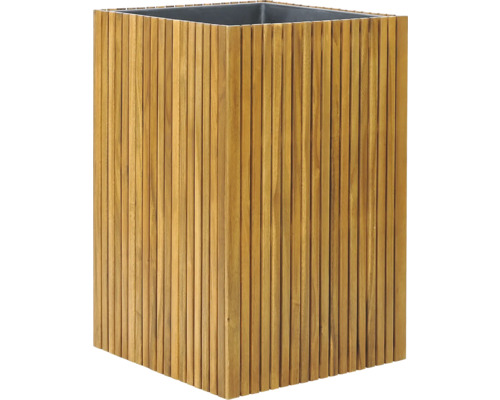 Plantenbak Acoustic acaciahout FSC 44,5x44,5x70 cm met kunststof inzetpot Houten plantenbak