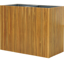 Rechthoekige plantenbak van hout met inzet