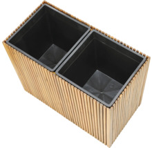 Dubbele plantenbak van hout en kunststof