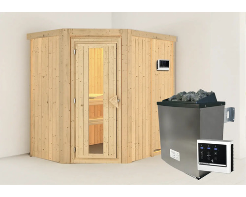 Binnensauna met kachel en bediening