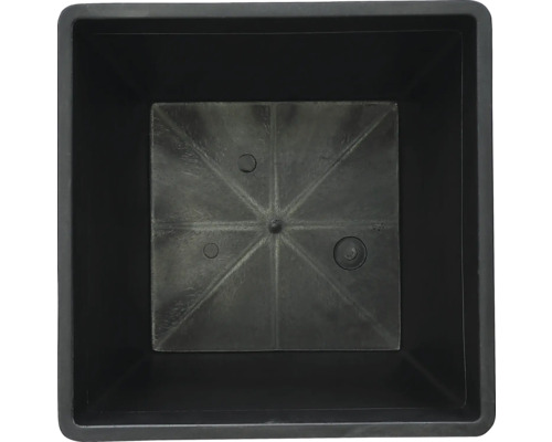 Zwarte plantenbak, vierkant, bovenaanzicht