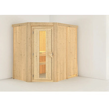 Houten sauna met glazen deur voor binnenshuis