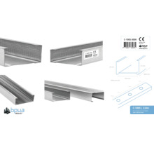 BPua C-100S-3000 metalen staanderprofiel, 3 meter lang