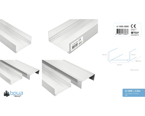 U-profiel, 3 meter lang